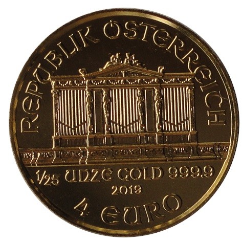 4 Euro 1/25 Oz Gold Wiener Philharmoniker 2019