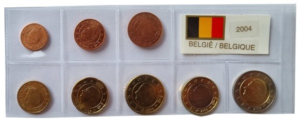 Belgien 3,88 Euro Kursmünzensatz 2004 lose Bankfrisch
