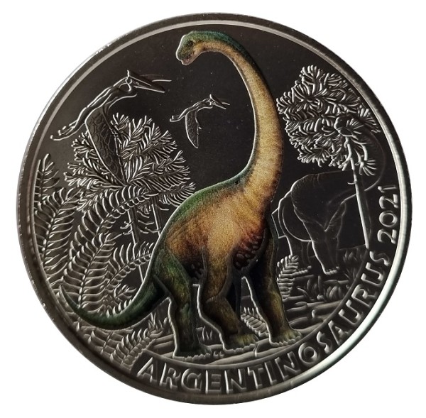 3 Euro Argentinosaurus 2021 - Dino-Taler-Serie aus Österreich Dinosaurier