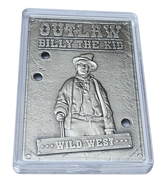 Niue 1 Oz Silber Billy the Kid Outlaw - Wild West 2023 Antik Finish im Etui