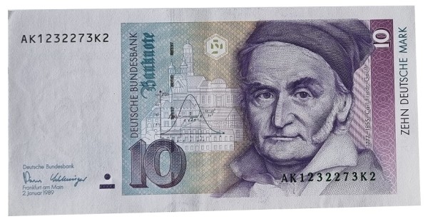 10 DM Banknote - Geldschein 1989 Sehr gute Erhaltung