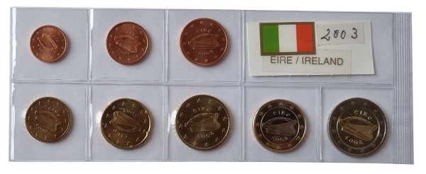 Irland 3,88 Euro Kursmünzensatz 2003 lose Bankfrisch