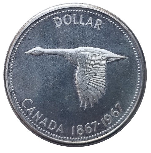 Kanada Silberdollar 1967 Kanadagans - Wildgans