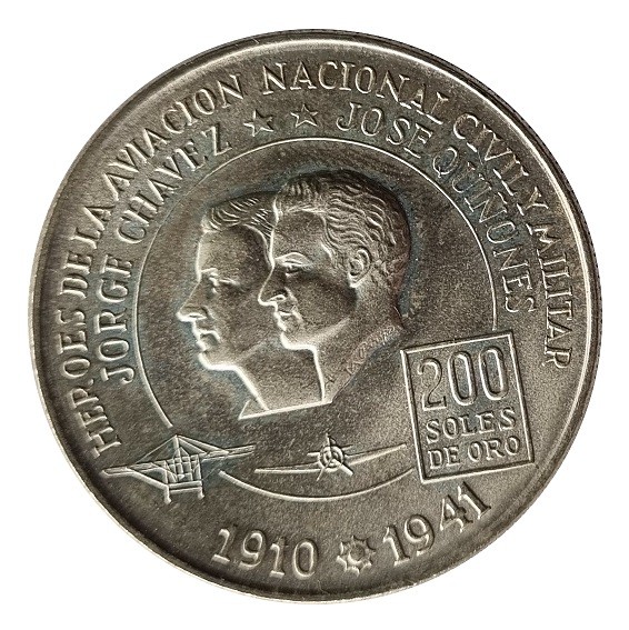 Peru 200 Soles Silbermünze 1974 - 22 gr 800/1000 Silber