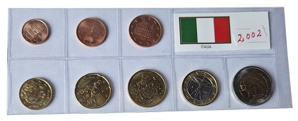 Italien 3,88 Euro Kursmünzensatz 2002 lose Bankfrisch