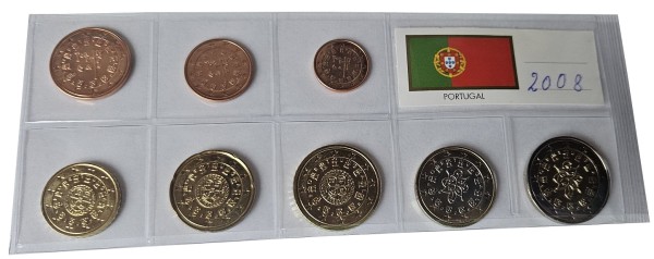 Portugal 3,88 Euro Kursmünzensatz 2008 lose Bankfrisch