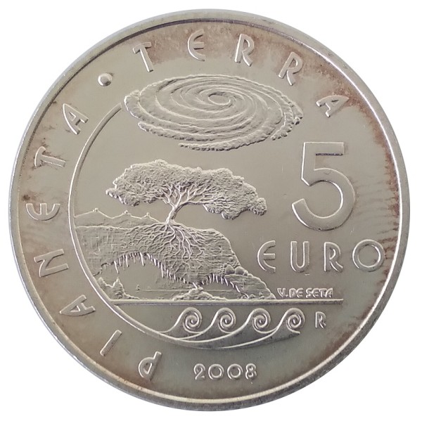 San Marino 5 Euro Silber Gedenkmünze Jahr des Planeten Erde 2008