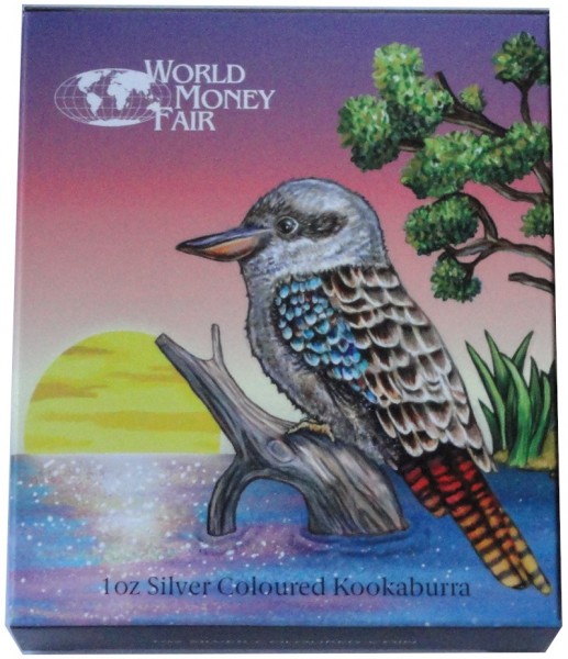 Australien 1 Oz Silber Kookaburra Farbe World Money Fair 2019