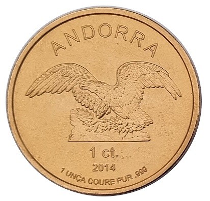 Andorra 1 Oz Kupfermünze Eagle 2014 - 999/1000 Kupfer