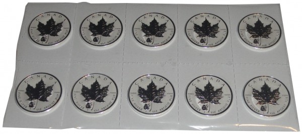 Canada 10 x 1 Oz Silber Maple Leaf 2016 - Privy Mark Panda Frosted Proof