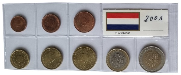 Niederlande 3,88 Euro Kursmünzensatz 2001 lose Bankfrisch