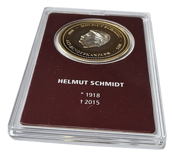 Silbermedaille Helmut Schmidt Prooflike im Plastiketui mit Zertifikat