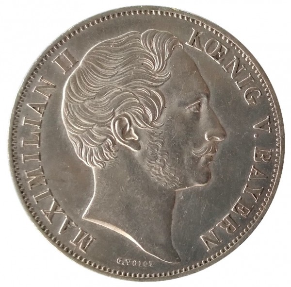 Königreich Bayern 2 Gulden Silber Maximilian II König von Bayern 1855 Madonnentaler Mariensäule