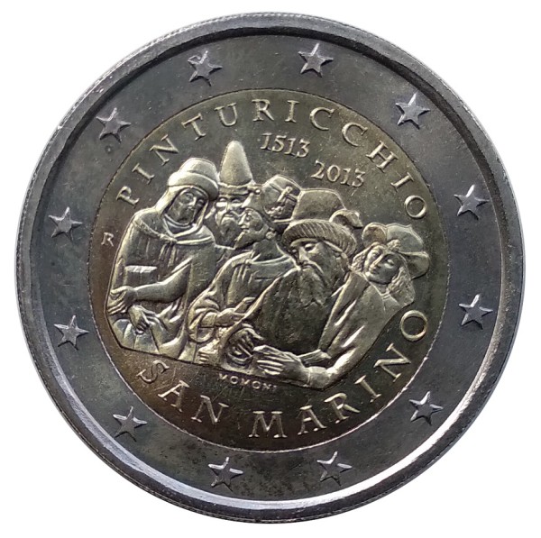 San Marino 2 Euro Gedenkmünze 500. Todestag Pinturicchio 2013 in Münzkapsel