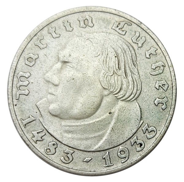 Deutsches Reich 2 Reichsmark Silber Martin Luther 1933 A