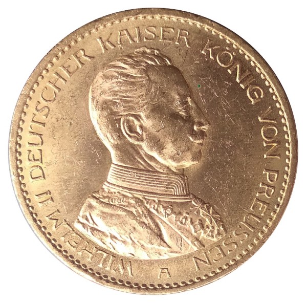 Deutsches Kaiserreich Goldmünze 20 Goldmark Wilhelm II Uniform 1914 A