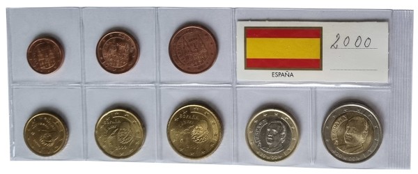 Spanien 3,88 Euro Kursmünzensatz 2000 lose Bankfrisch