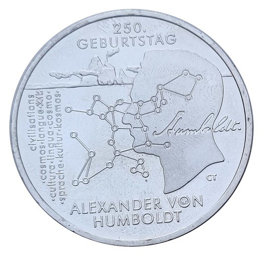 20 Euro Silber Gedenkmünze Deutschland Alexander von Humboldt 2019 - 925/1000 Silber