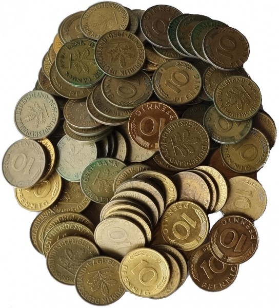10,50 DM Umlaufmünzen 105 x 10 Pfennig