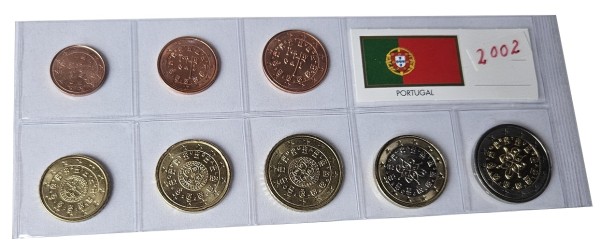 Portugal 3,88 Euro Kursmünzensatz 2002 lose Bankfrisch