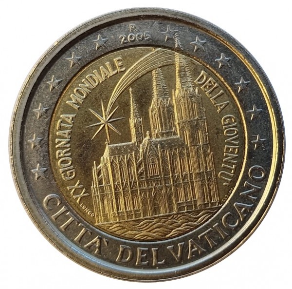 Vatikan 2 Euro Gedenkmünze Kölner Dom (Weltjugendtag) 2005 in Münzkapsel