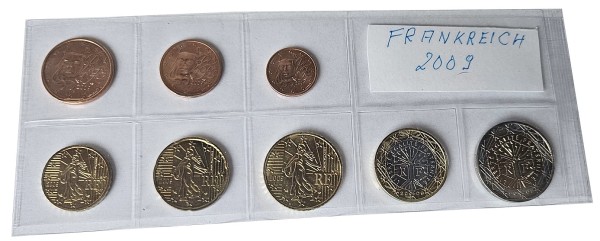 Frankreich 3,88 Euro Kursmünzensatz 2009 lose Bankfrisch