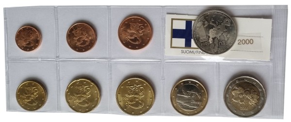 Finnland 3,88 Euro Kursmünzensatz 2000 lose Bankfrisch