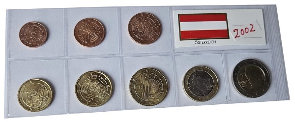 Österreich 3,88 Euro Kursmünzensatz 2002 lose Bankfrisch