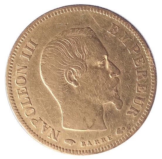 Frankreich 10 Francs Goldmünze Napoleon 1857