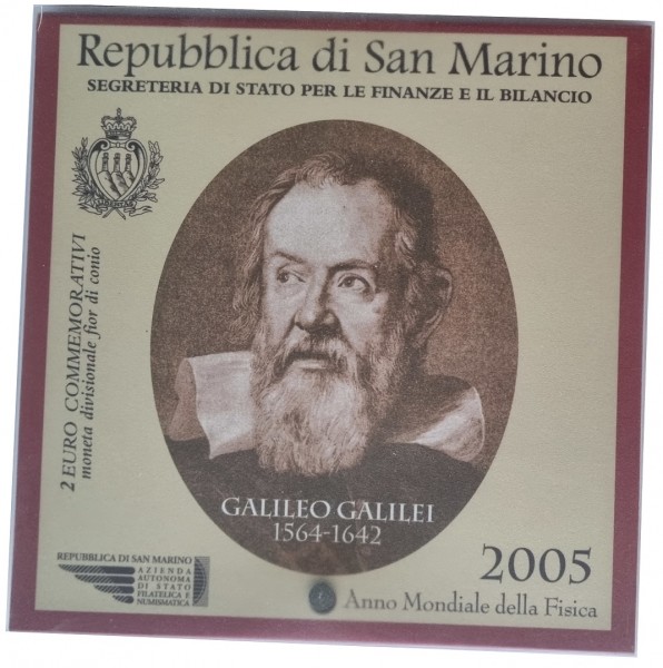 San Marino 2 Euro Gedenkmünze Galileo Galilei 2005 im Blister