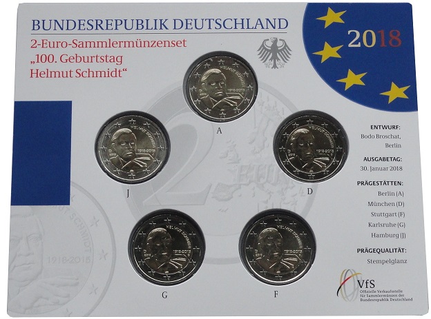 Deutschland-2-Euro-Gedenkmunzenset-Helmut-Schmidt-ADFGJ-2018