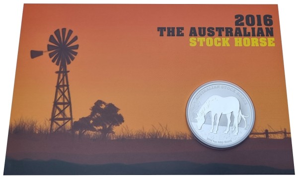 Australien 1 Oz Silber Stock Horse Pferd 2016 im Blister - nur 1.000 Stück!
