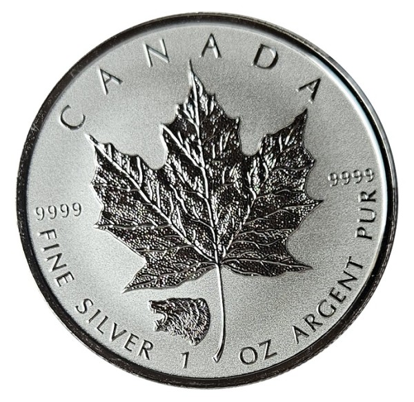 Kanada 1 Oz Silber Maple Leaf 2016 - Privy Mark Grizzly (Grizzlybär) Frosted Proof