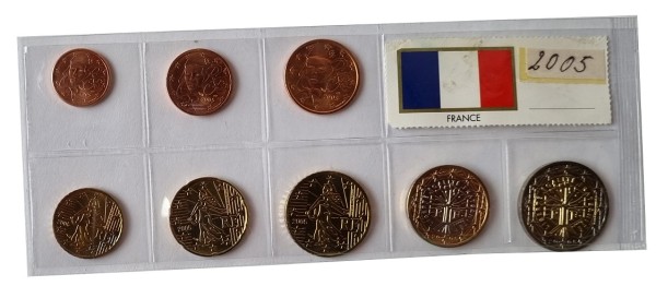 Frankreich 3,88 Euro Kursmünzensatz 2005 lose Bankfrisch