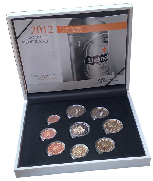 Niederlande 5,88 Euro Kursmünzensatz 2012 Heineken Bier PP Polierte Platte im Etui