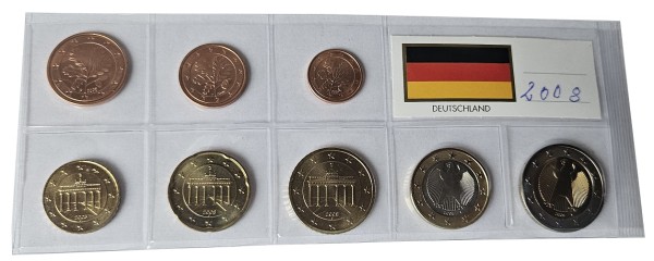 Deutschland 3,88 Euro Kursmünzensatz 2008 lose Bankfrisch