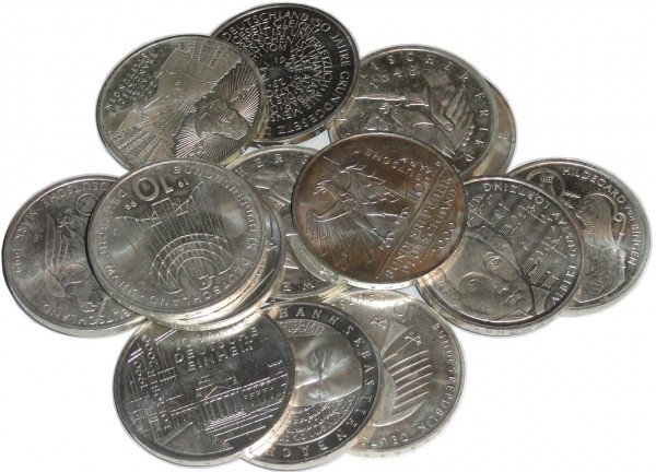 BRD: 10 DM Silber Gedenkmünzen 1998 - 2001