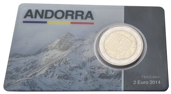 Andorra 2 Euro Münze 2014 in Coincard First Edition nur 500 Stück!