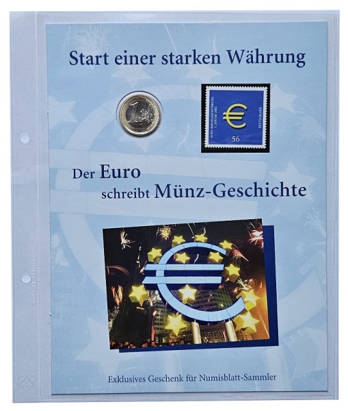 1 Euro 2002 - Der Euro schreibt Münz - Geschichte Numisbrief Deutsche Post