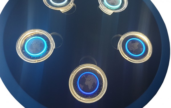 BRD: 5 x 5 Euro Blauer Planet Erde ADFGJ 2016 Stgl in LED - Kassette