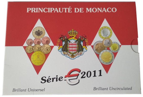 Monaco 3,88 Euro Kursmünzensatz 2011 BU im Folder