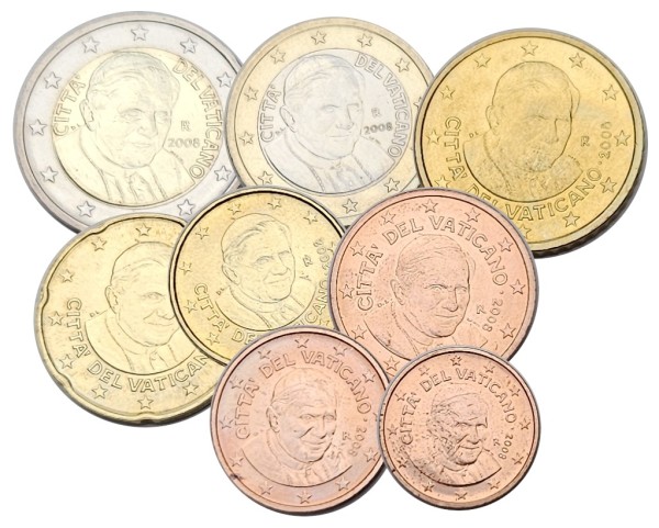Vatikan 3,88 Euro Kursmünzensatz 2008 lose Bankfrisch