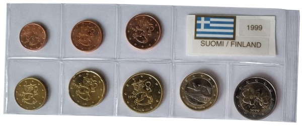 Finnland 3,88 Euro Kursmünzensatz 1999 lose Bankfrisch