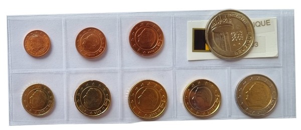 Belgien 3,88 Euro Kursmünzensatz 2003 lose Bankfrisch mit Medaille