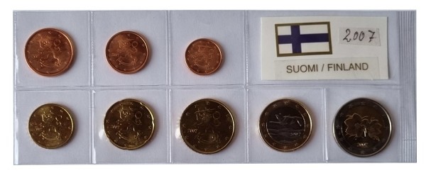 Finnland 3,88 Euro Kursmünzensatz 2007 lose Bankfrisch