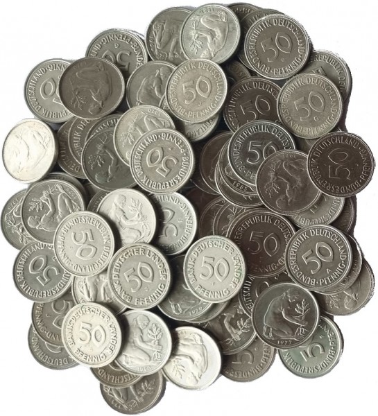 40,50 DM Umlaufmünzen 81 x 50 Pfennig