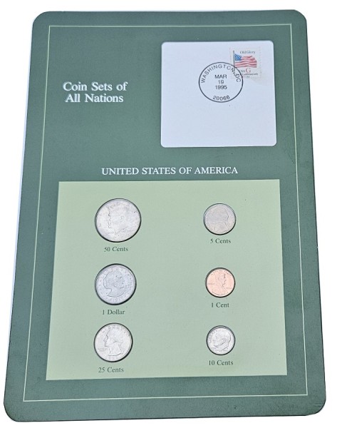 USA 1,91 Dollar Kursmünzen Numisbrief mit Briefmarke - Coin Sets of All Nations