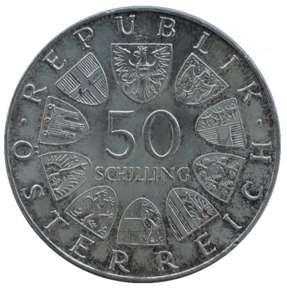 Österreich 50 Schilling Silbermünze Stempelglanz 1974 bis 1979