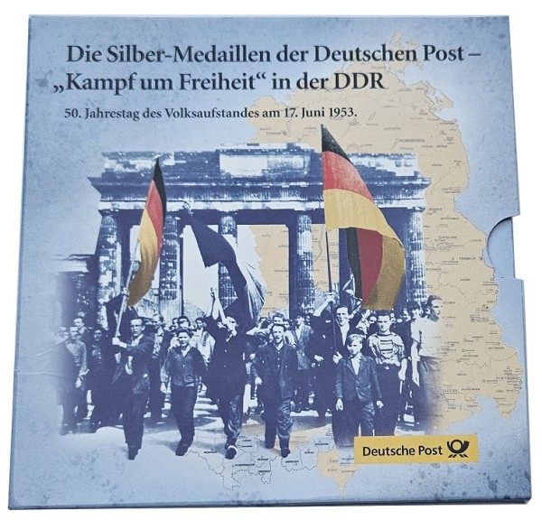 Die Silbermedaillen der Deutschen Post - Kampf um Freiheit in der DDR im Folder