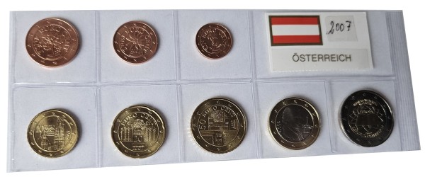 Österreich 3,88 Euro Kursmünzensatz 2007 lose Bankfrisch